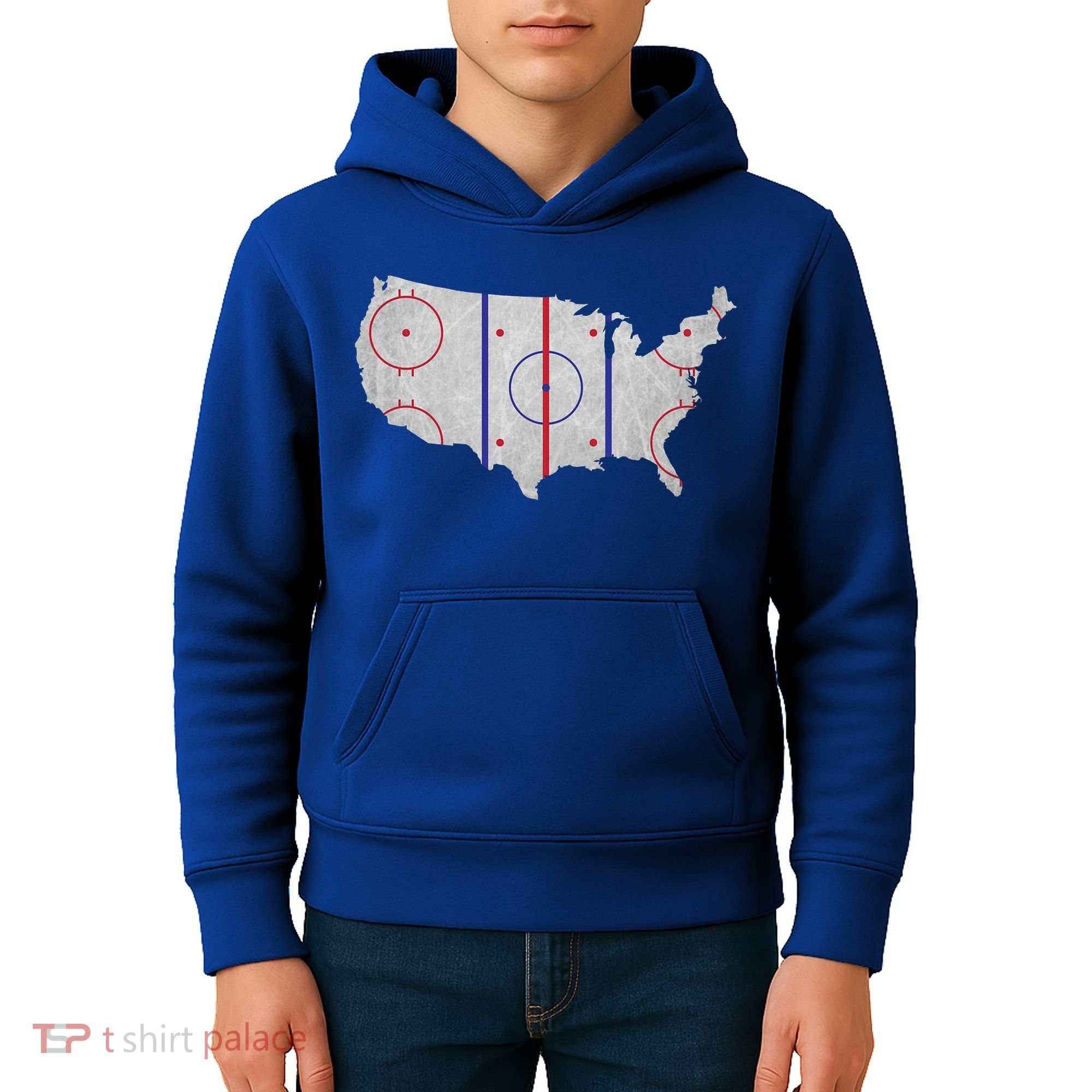 Hockey USA Map Kids Hoodie