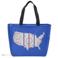 Hockey USA Map Tote Bag thumb 0