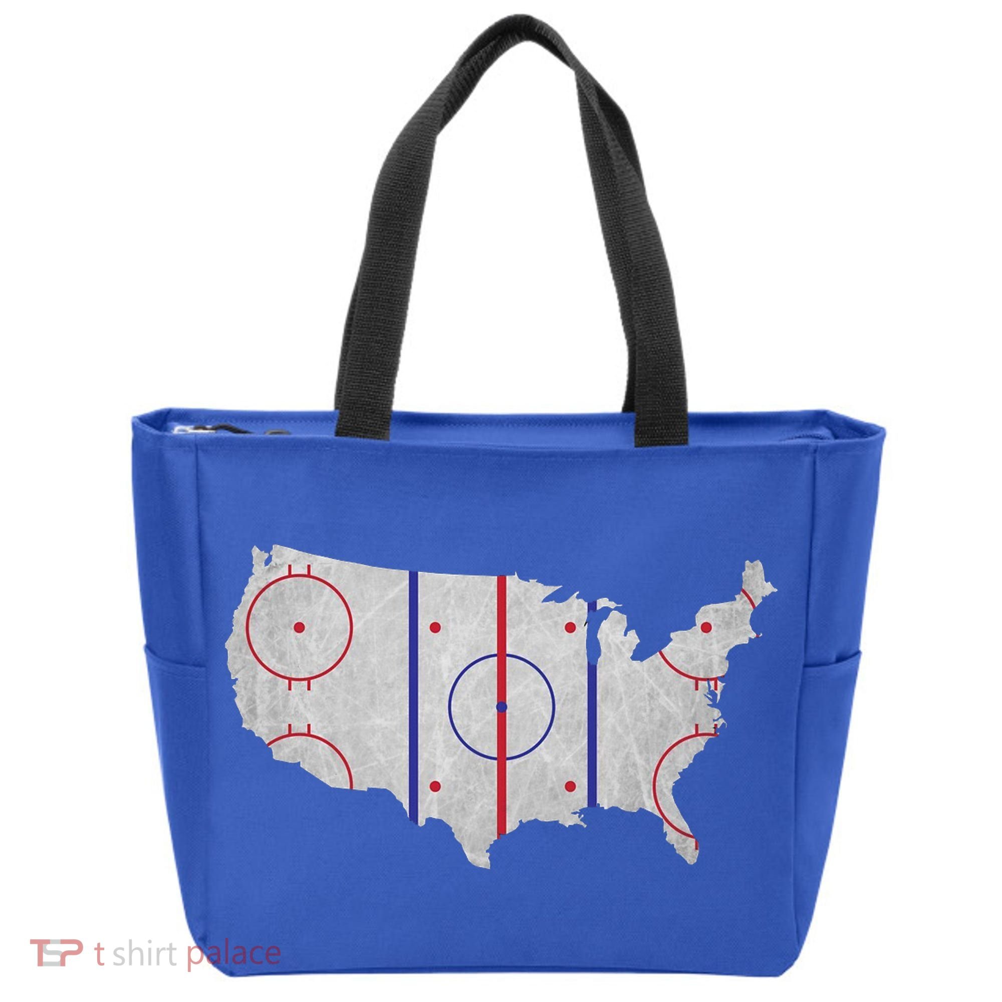 Hockey USA Map Tote Bag