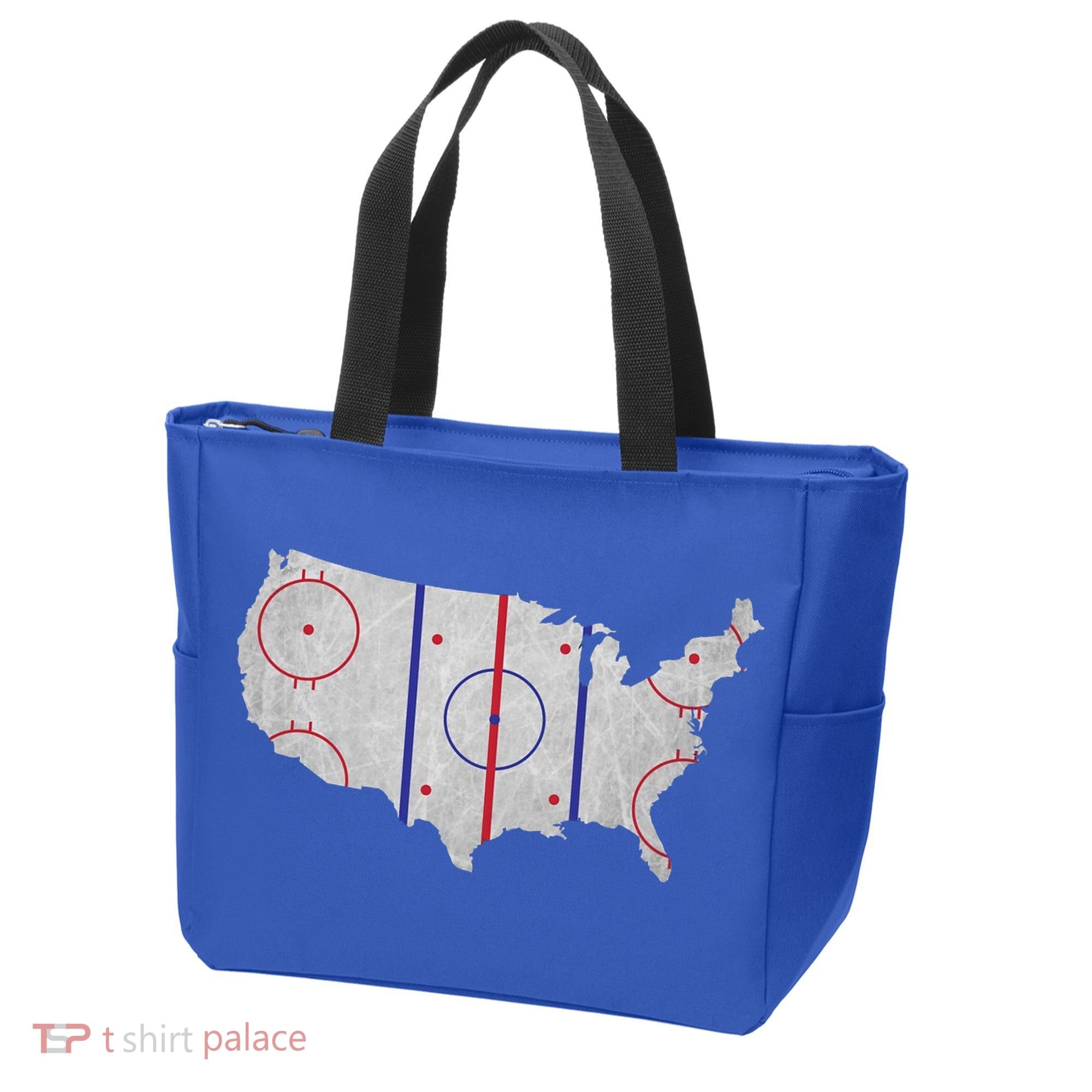 Hockey USA Map Tote Bag
