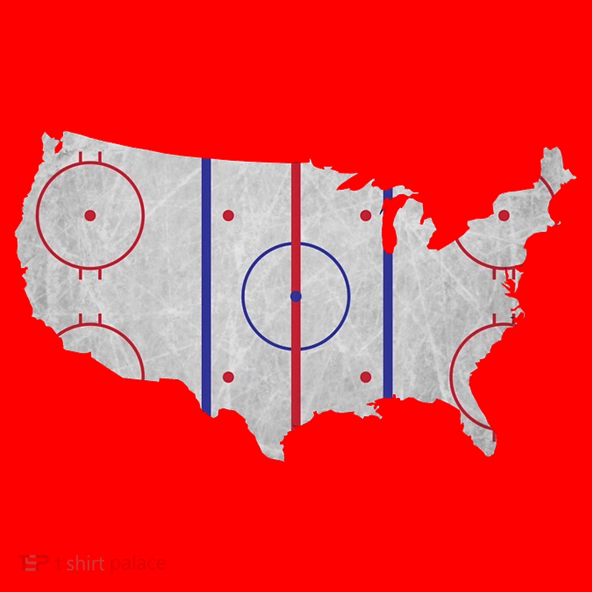 Hockey USA Map Santa Hat