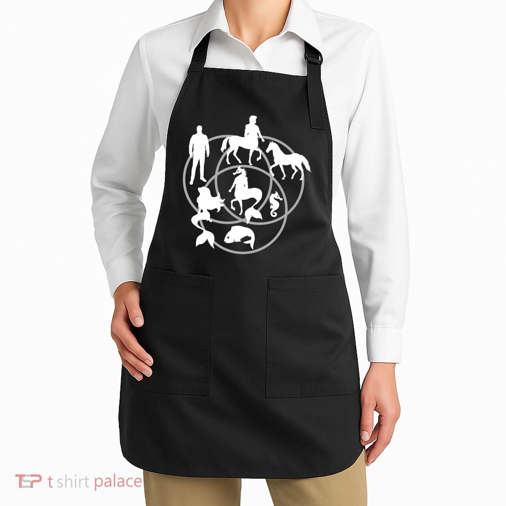Human Horse Fish Venn Diagram Apron