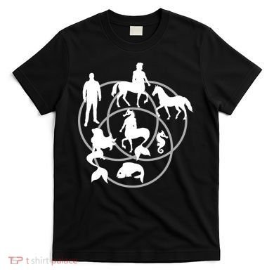 Human Horse Fish Venn Diagram T-Shirt