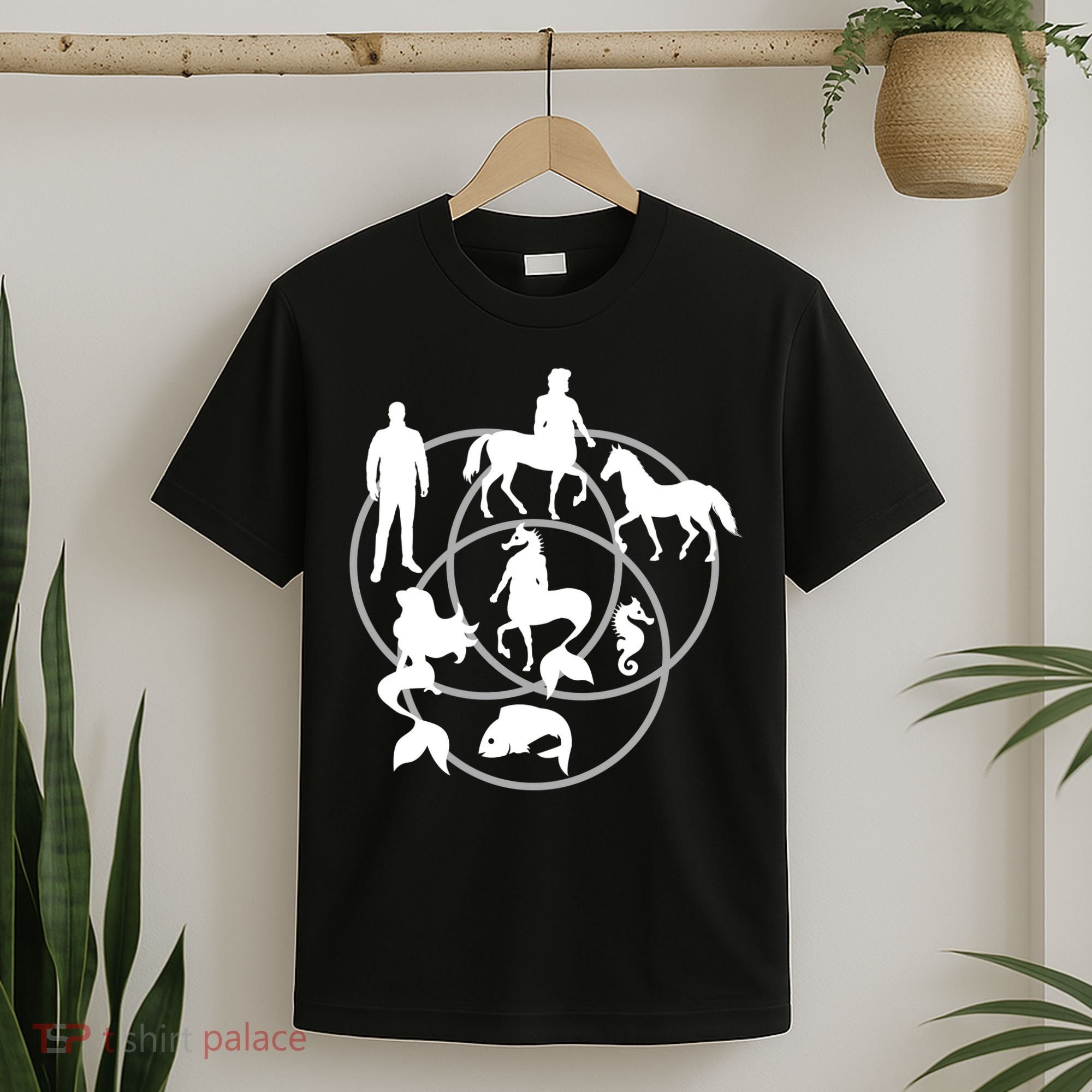 Human Horse Fish Venn Diagram T-Shirt