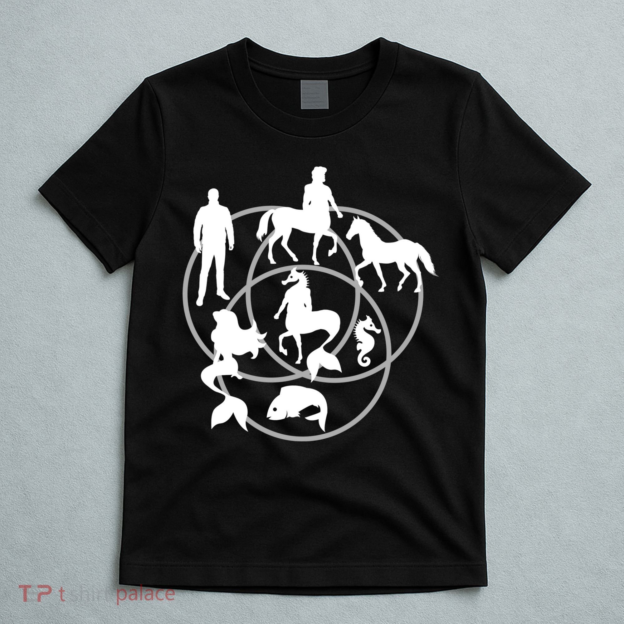 Human Horse Fish Venn Diagram T-Shirt