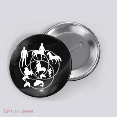 Human Horse Fish Venn Diagram Button