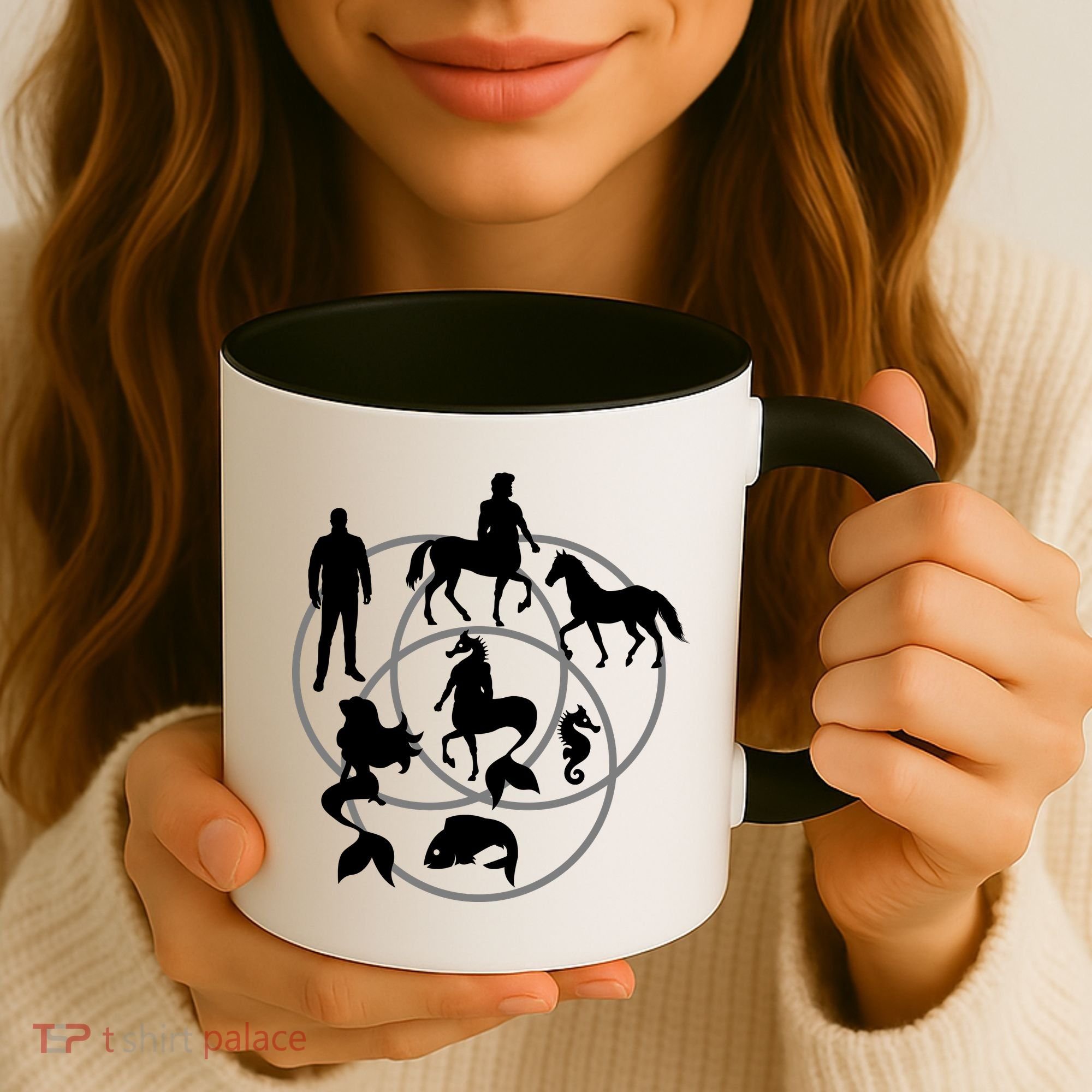 Human Horse Fish Venn Diagram Coffee Mug