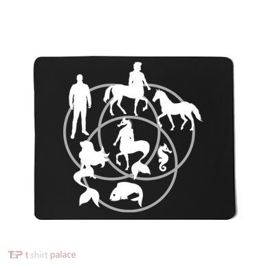 Human Horse Fish Venn Diagram Mousepad