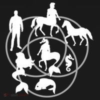 Human Horse Fish Venn Diagram Ornament thumb 1