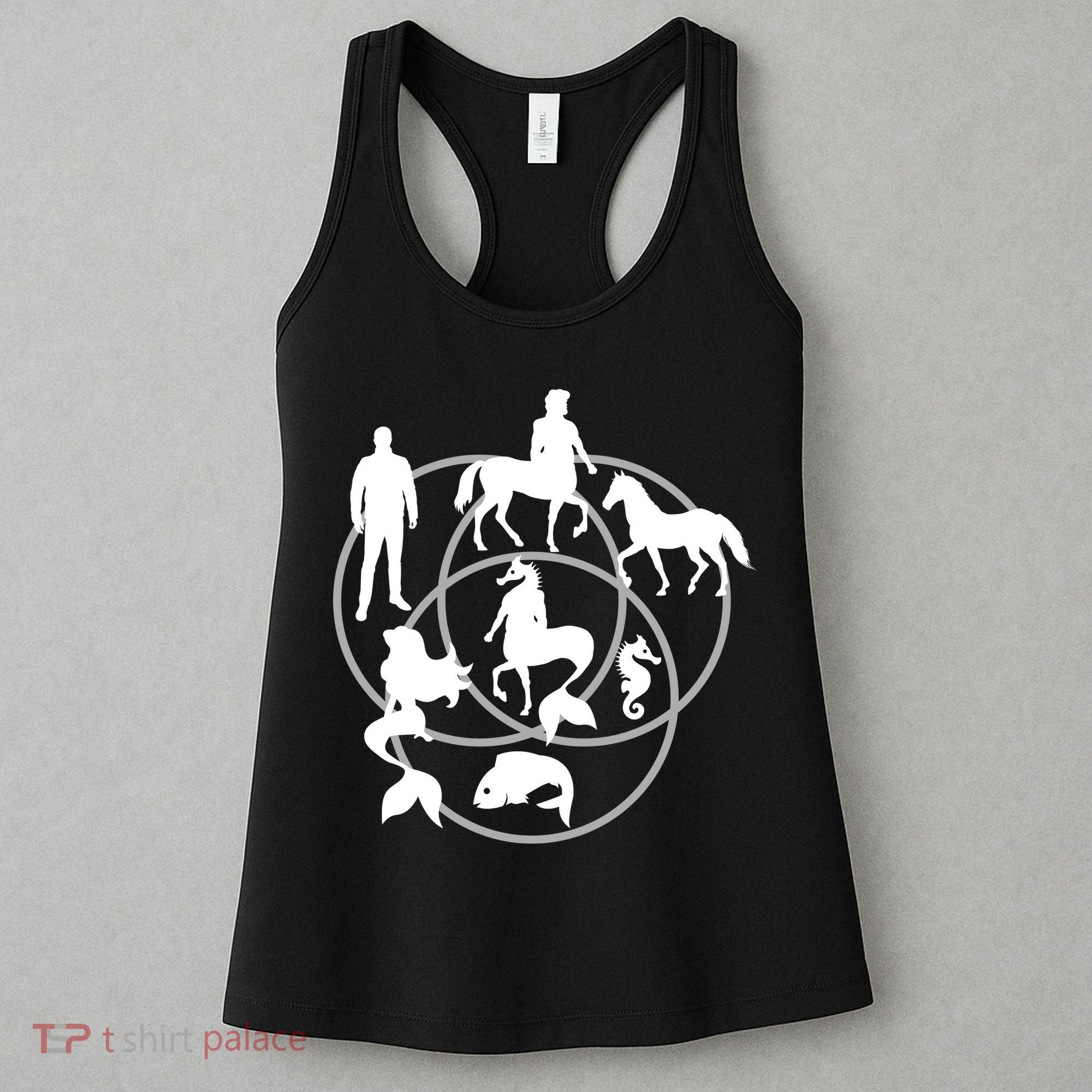Human Horse Fish Venn Diagram Women's Tank Top