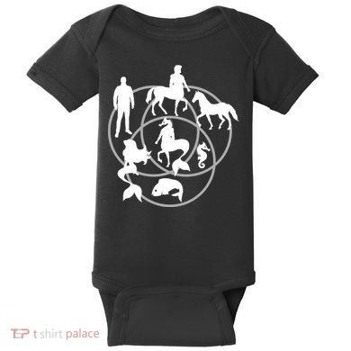 Human Horse Fish Venn Diagram Baby Bodysuit