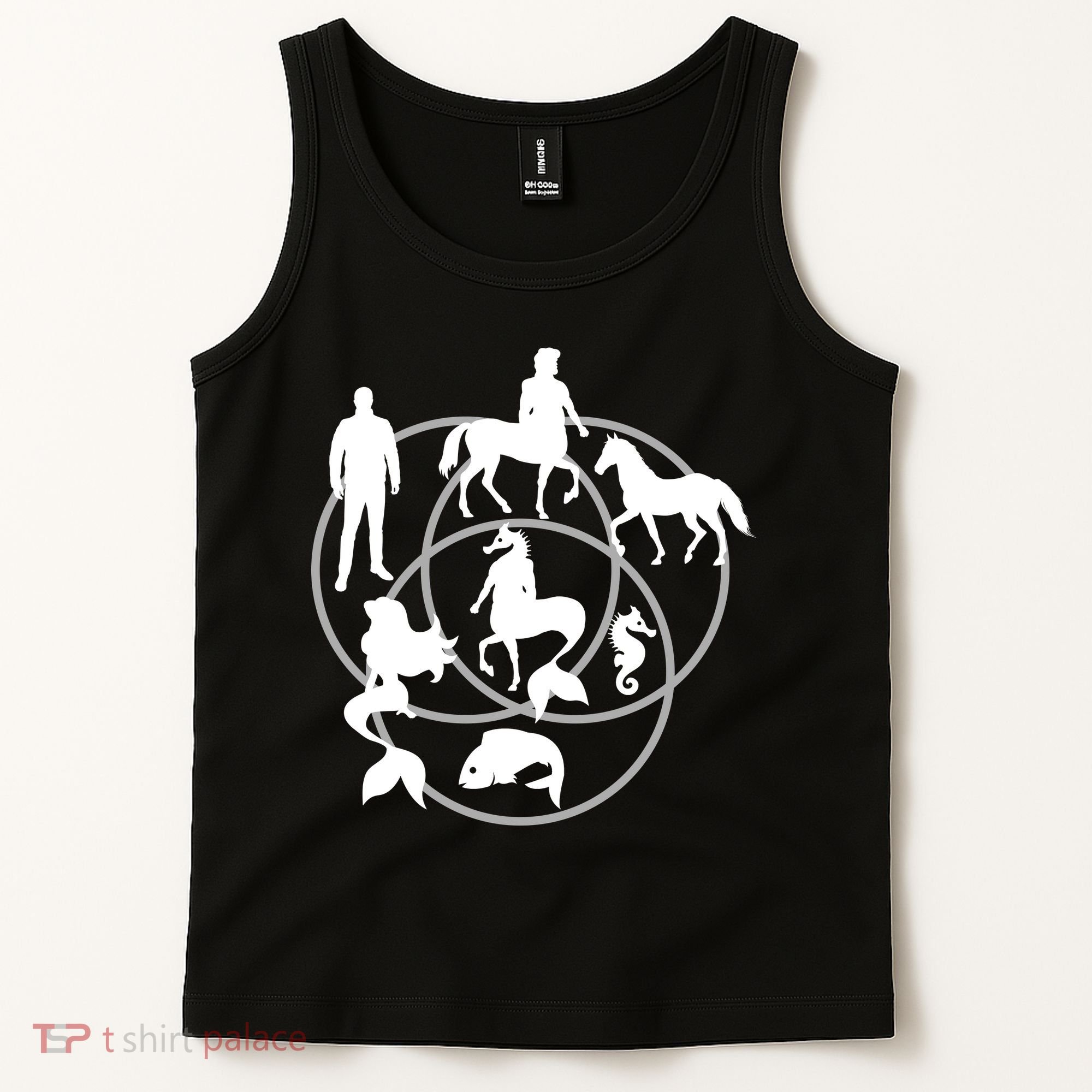 Human Horse Fish Venn Diagram Tank Top
