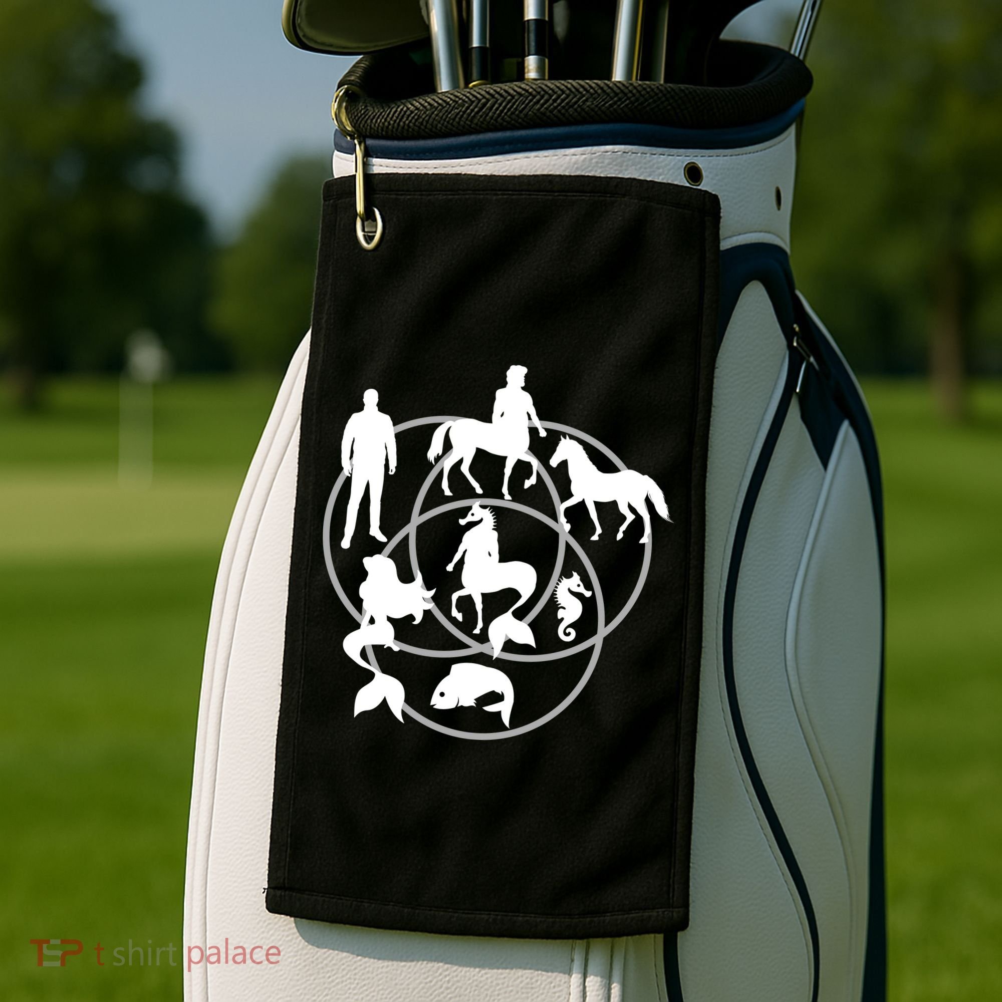 Human Horse Fish Venn Diagram Golf Towel