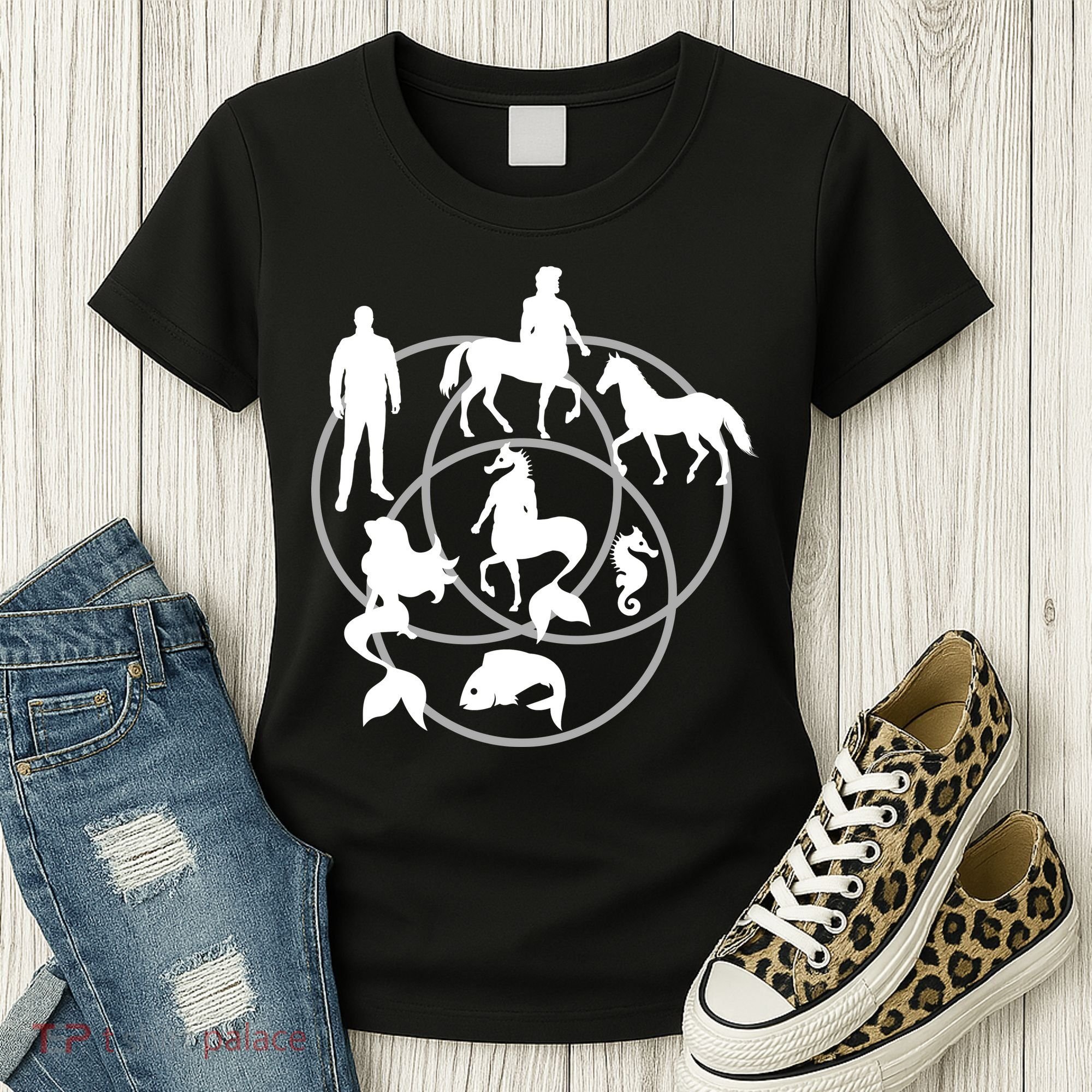 Human Horse Fish Venn Diagram Women's T-Shirt