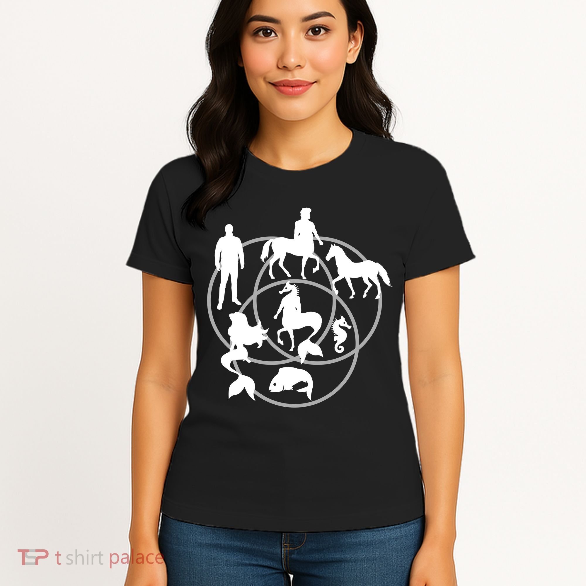 Human Horse Fish Venn Diagram Women's T-Shirt
