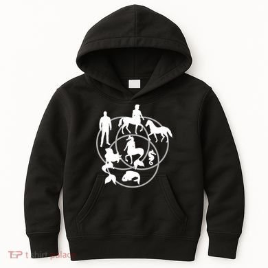 Human Horse Fish Venn Diagram Kids Hoodie