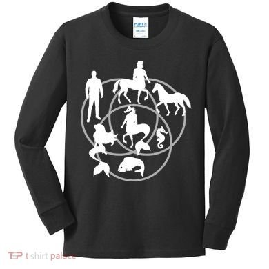 Human Horse Fish Venn Diagram Kids Long Sleeve Shirt