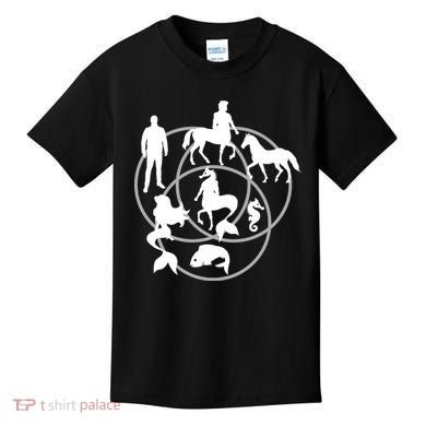 Human Horse Fish Venn Diagram Kids T-Shirt