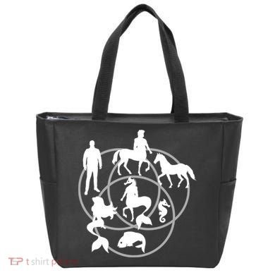 Human Horse Fish Venn Diagram Tote Bag