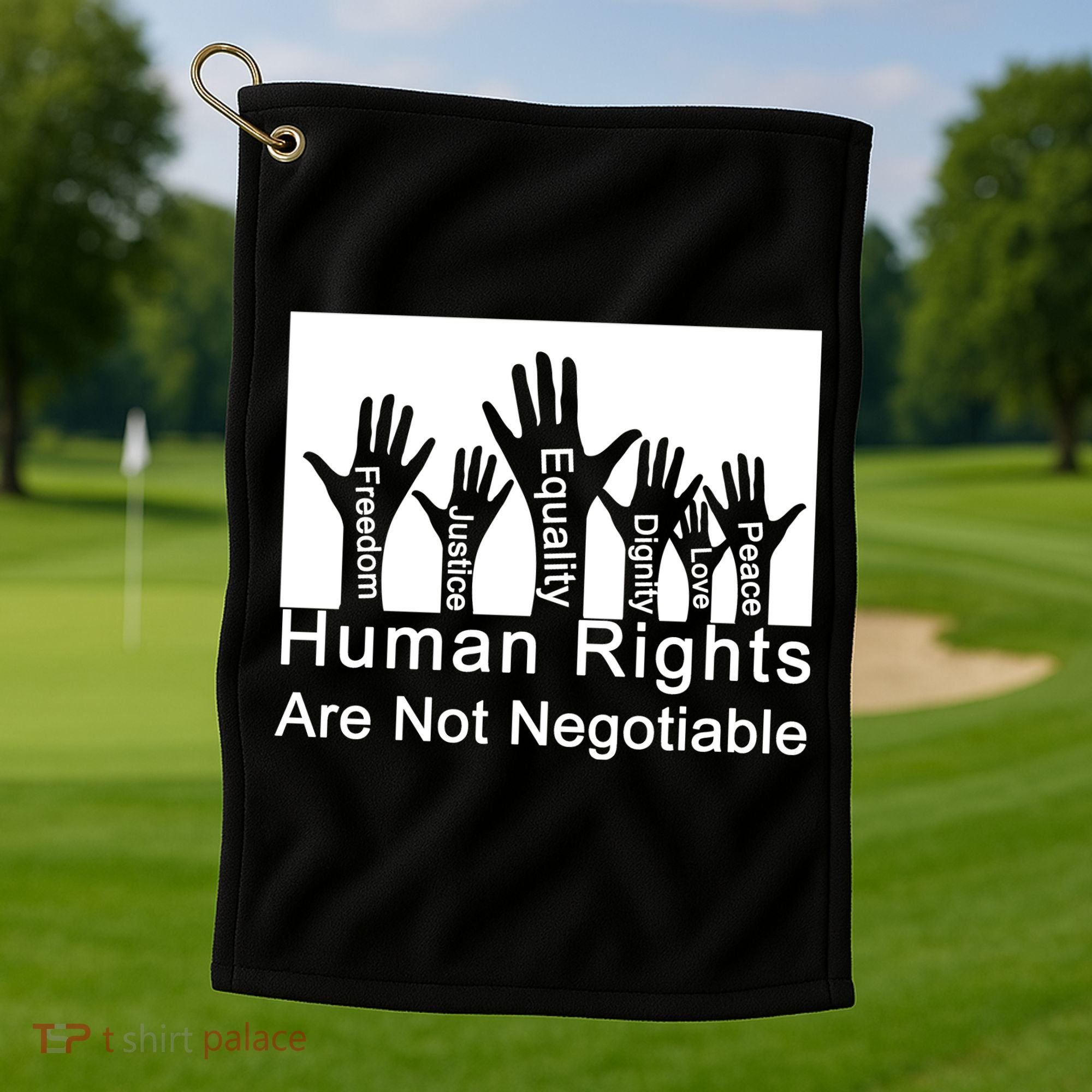 Human Rights Are Not Negotiable Golf Towel