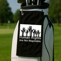 Human Rights Are Not Negotiable Golf Towel thumb 2