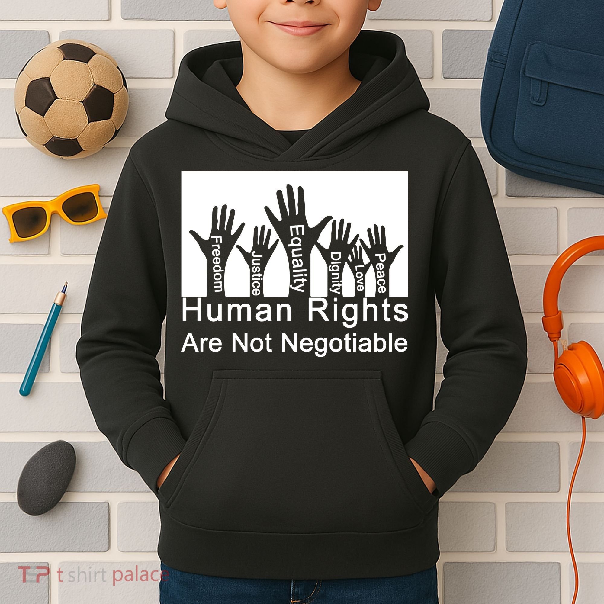 Human Rights Are Not Negotiable Kids Hoodie