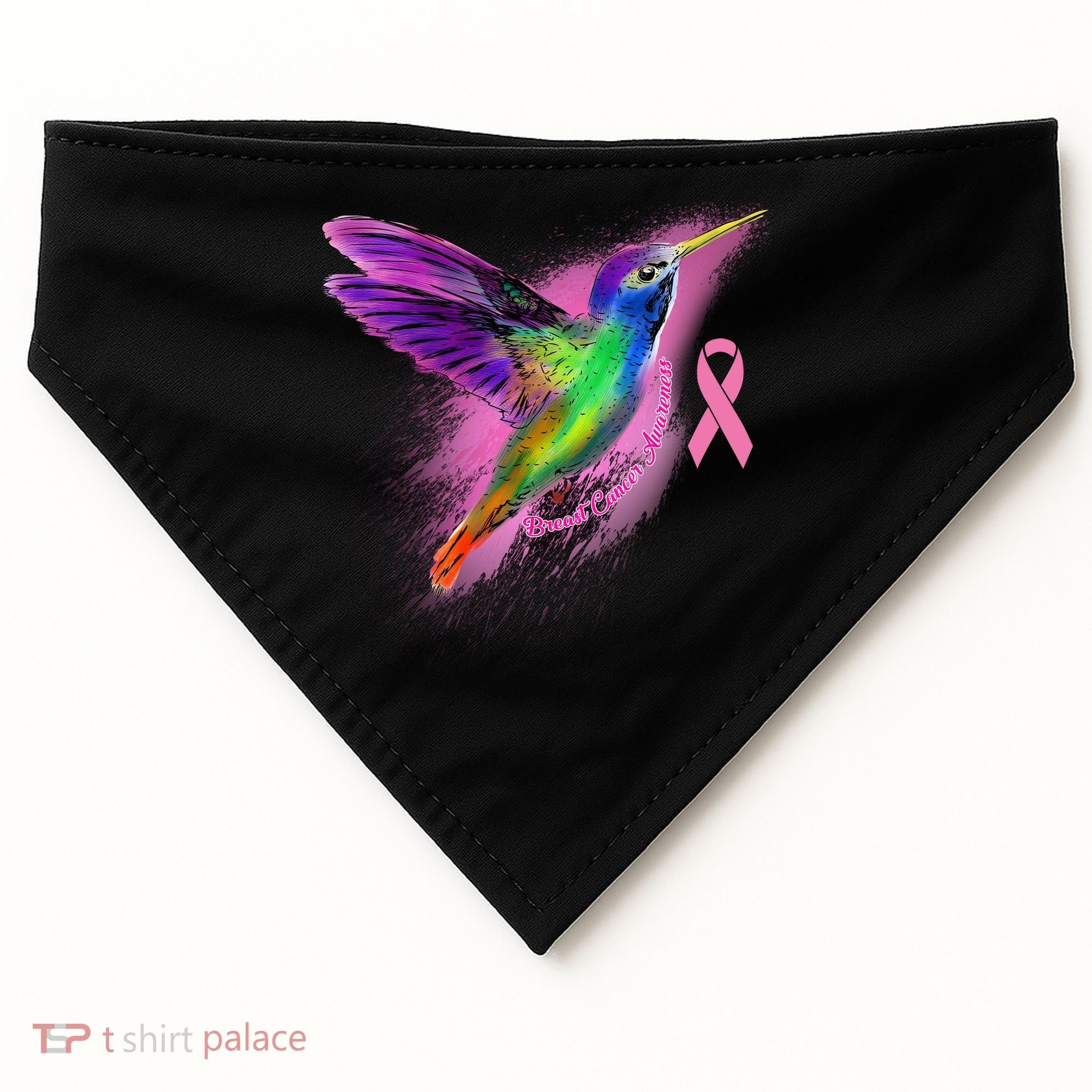 Humming Bird Breast Cancer Awareness USA-Made Doggie Bandana