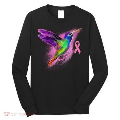 Humming Bird Breast Cancer Awareness Long Sleeve Shirt