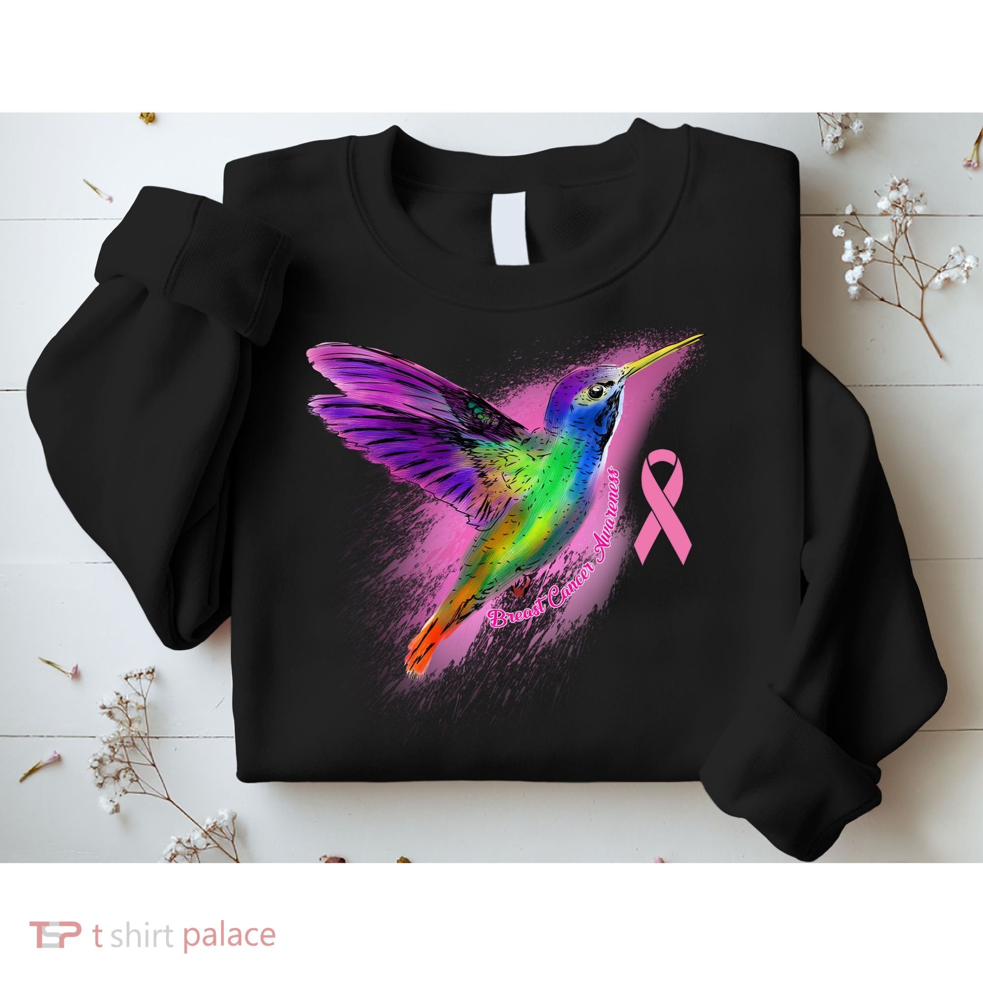 Humming Bird Breast Cancer Awareness Sweatshirt
