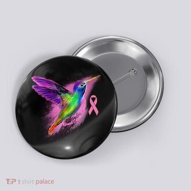 Humming Bird Breast Cancer Awareness Button