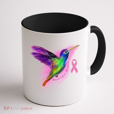 Humming Bird Breast Cancer Awareness Coffee Mug back