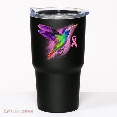 Humming Bird Breast Cancer Awareness Tumbler