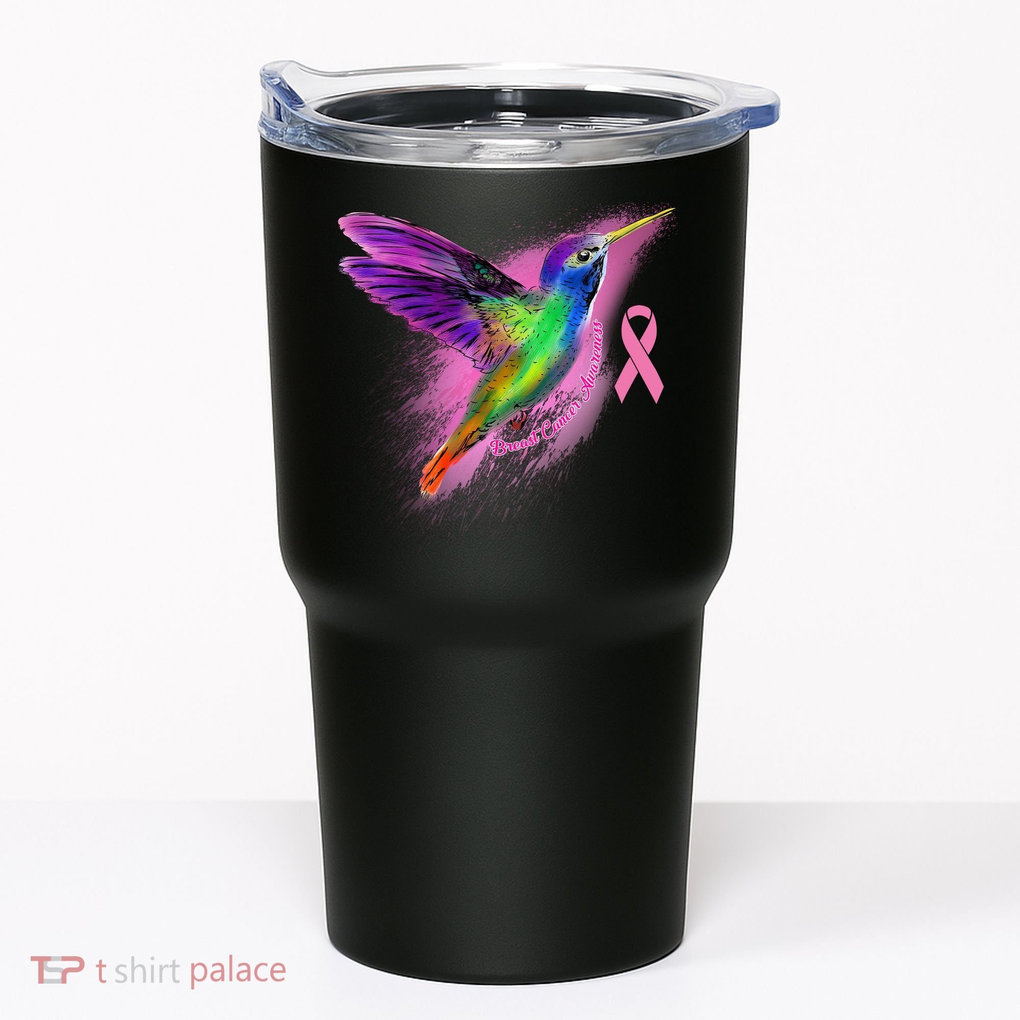 Humming Bird Breast Cancer Awareness Tumbler