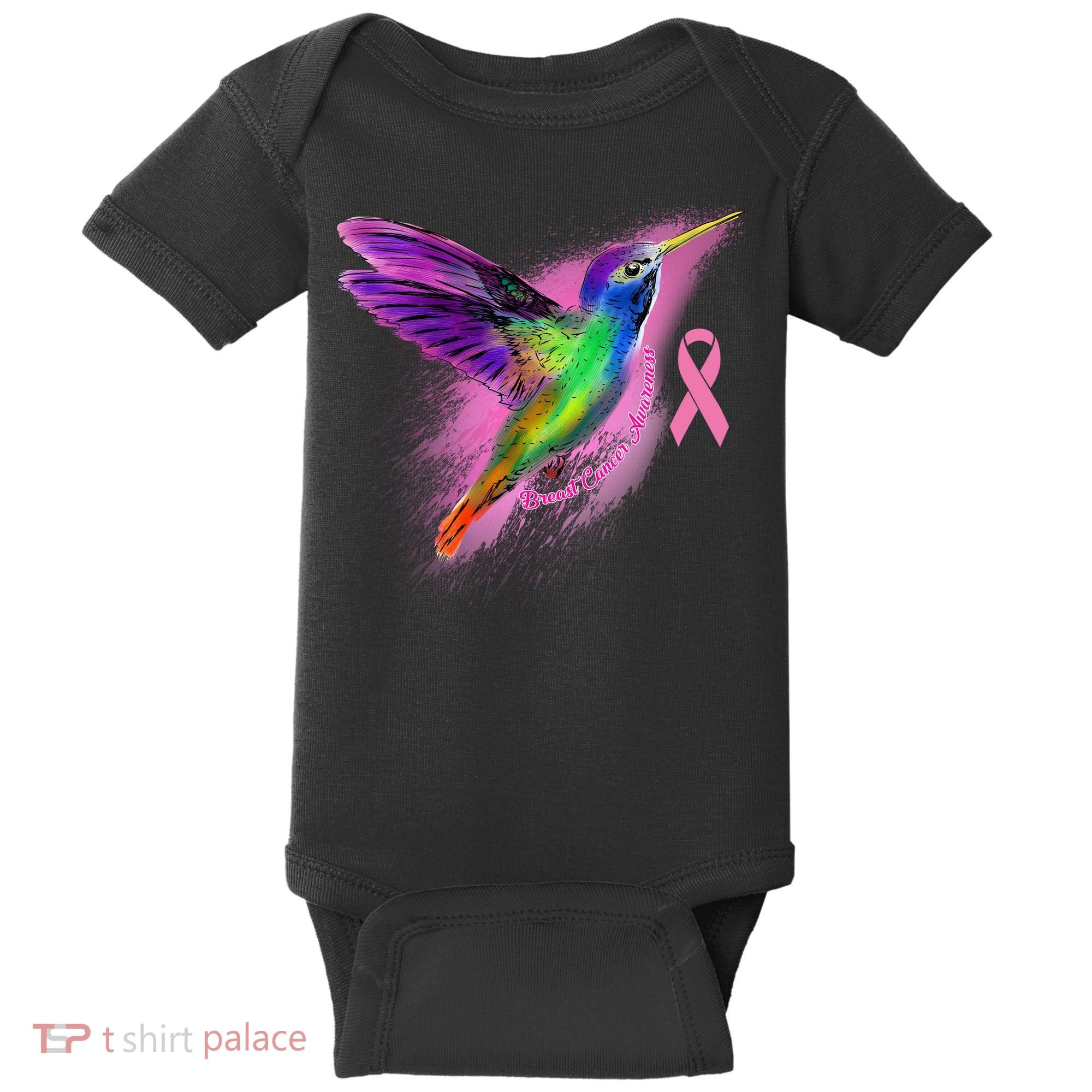 Humming Bird Breast Cancer Awareness Baby Bodysuit