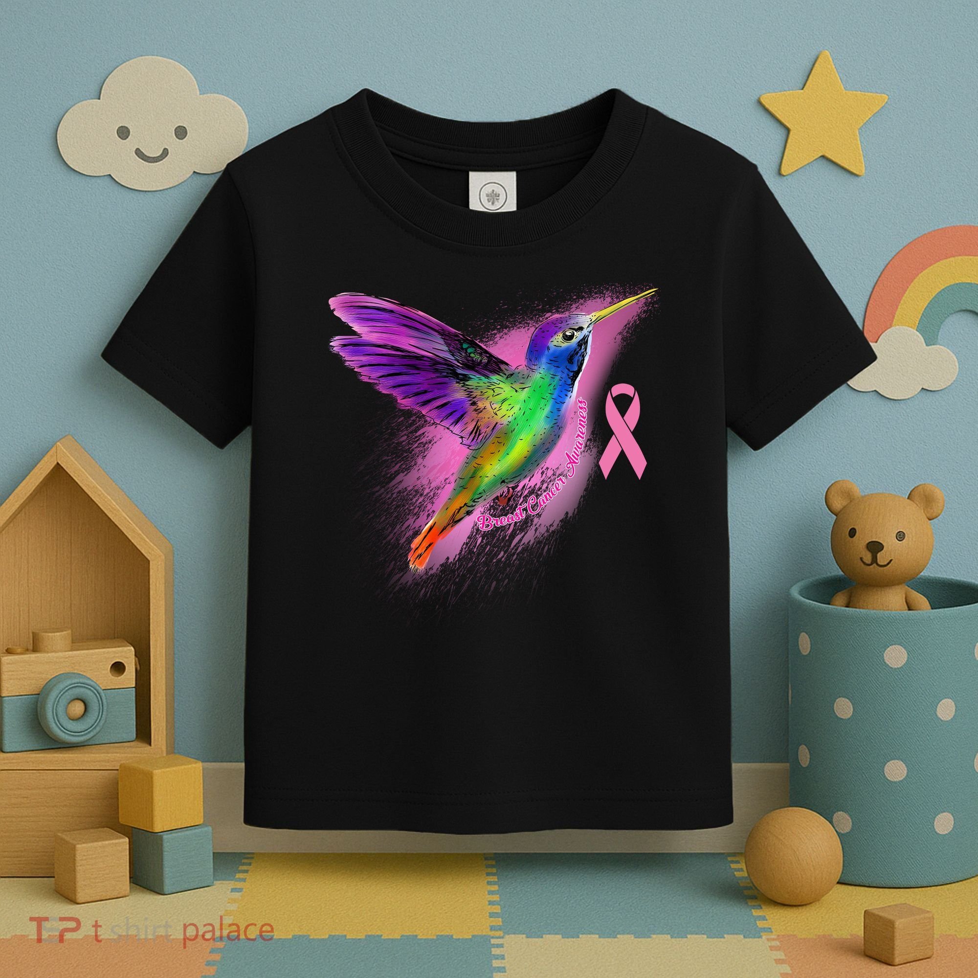 Humming Bird Breast Cancer Awareness Toddler T-Shirt