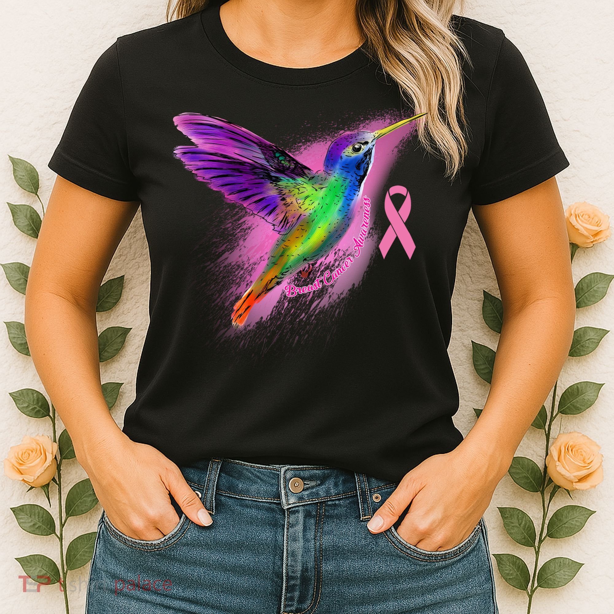 Humming Bird Breast Cancer Awareness Women's T-Shirt