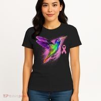 Humming Bird Breast Cancer Awareness Women's T-Shirt thumb 4