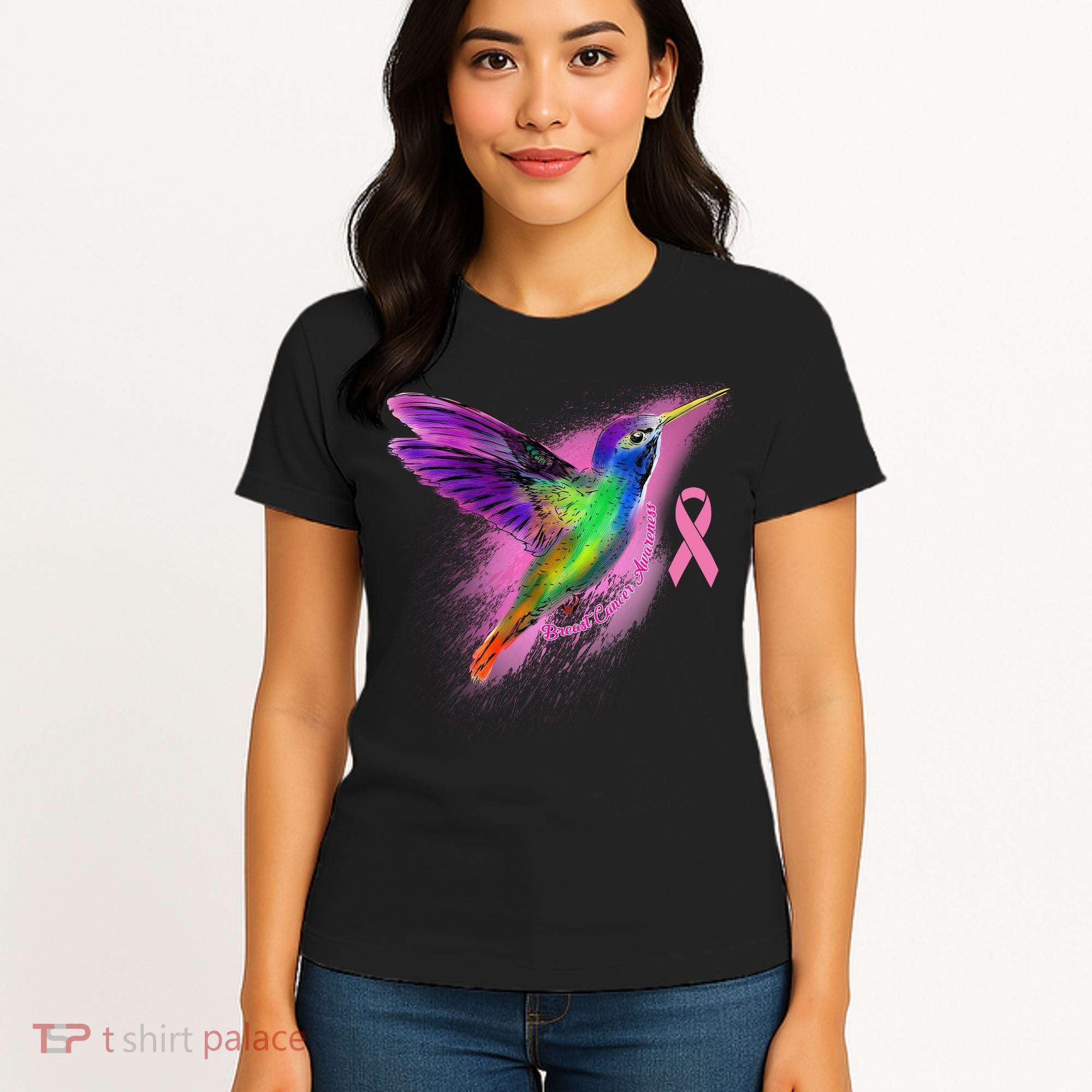 Humming Bird Breast Cancer Awareness Women's T-Shirt