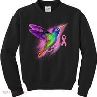 Humming Bird Breast Cancer Awareness Kids Sweatshirt thumb 0