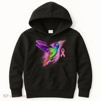 Humming Bird Breast Cancer Awareness Kids Hoodie thumb 0