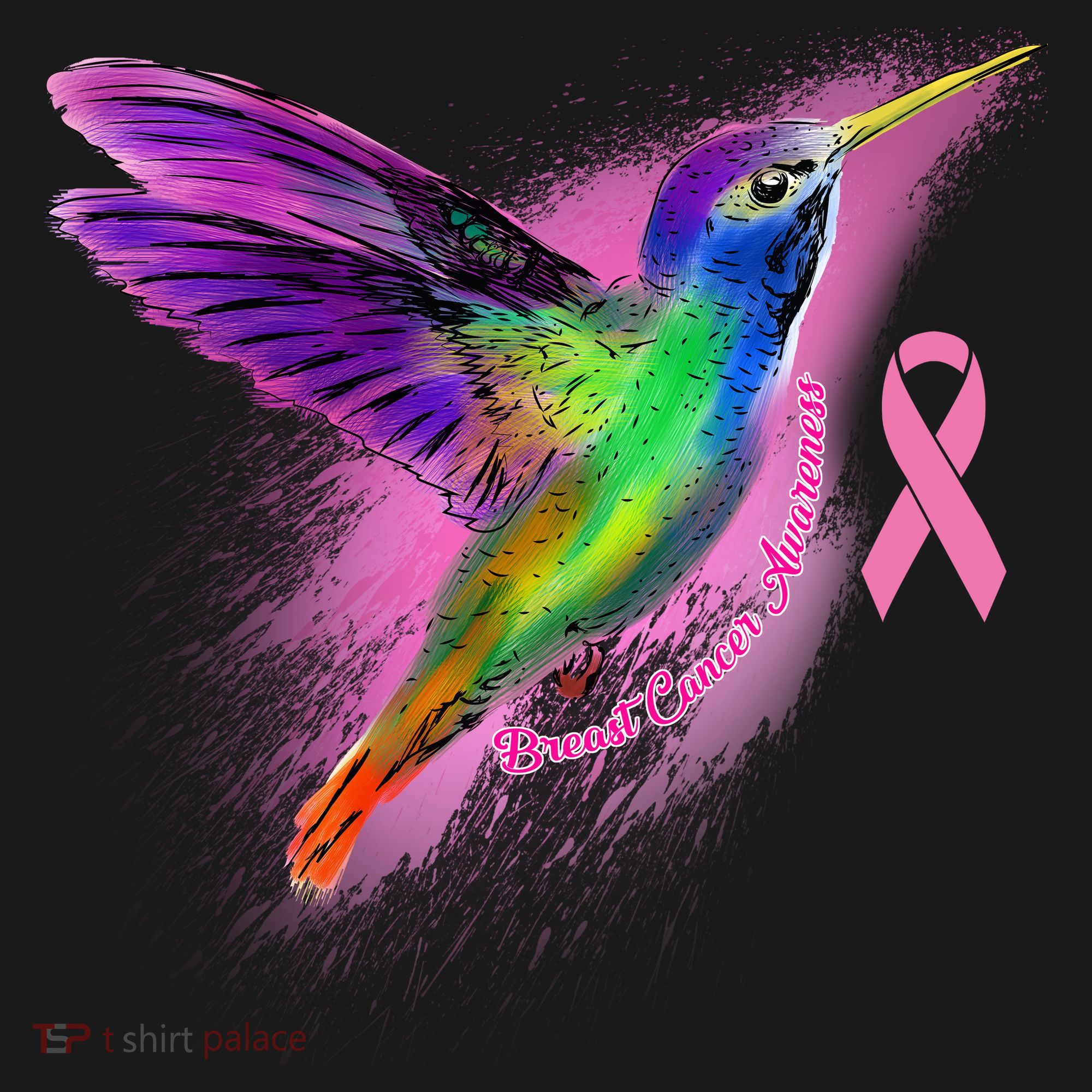 Humming Bird Breast Cancer Awareness Tote Bag