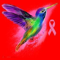Humming Bird Breast Cancer Awareness Santa Hat thumb 1