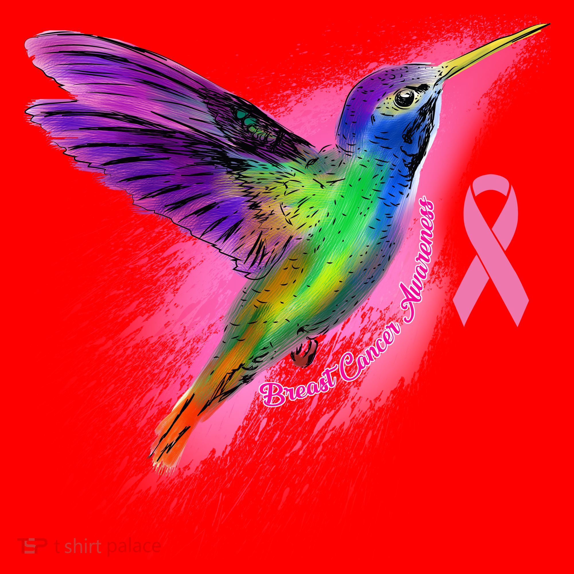Humming Bird Breast Cancer Awareness Santa Hat