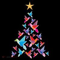 Humming Bird Christmas Tree Women's Hoodie thumb 2