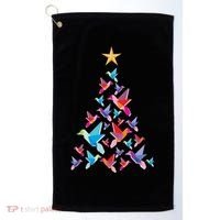 Humming Bird Christmas Tree Golf Towel thumb 0