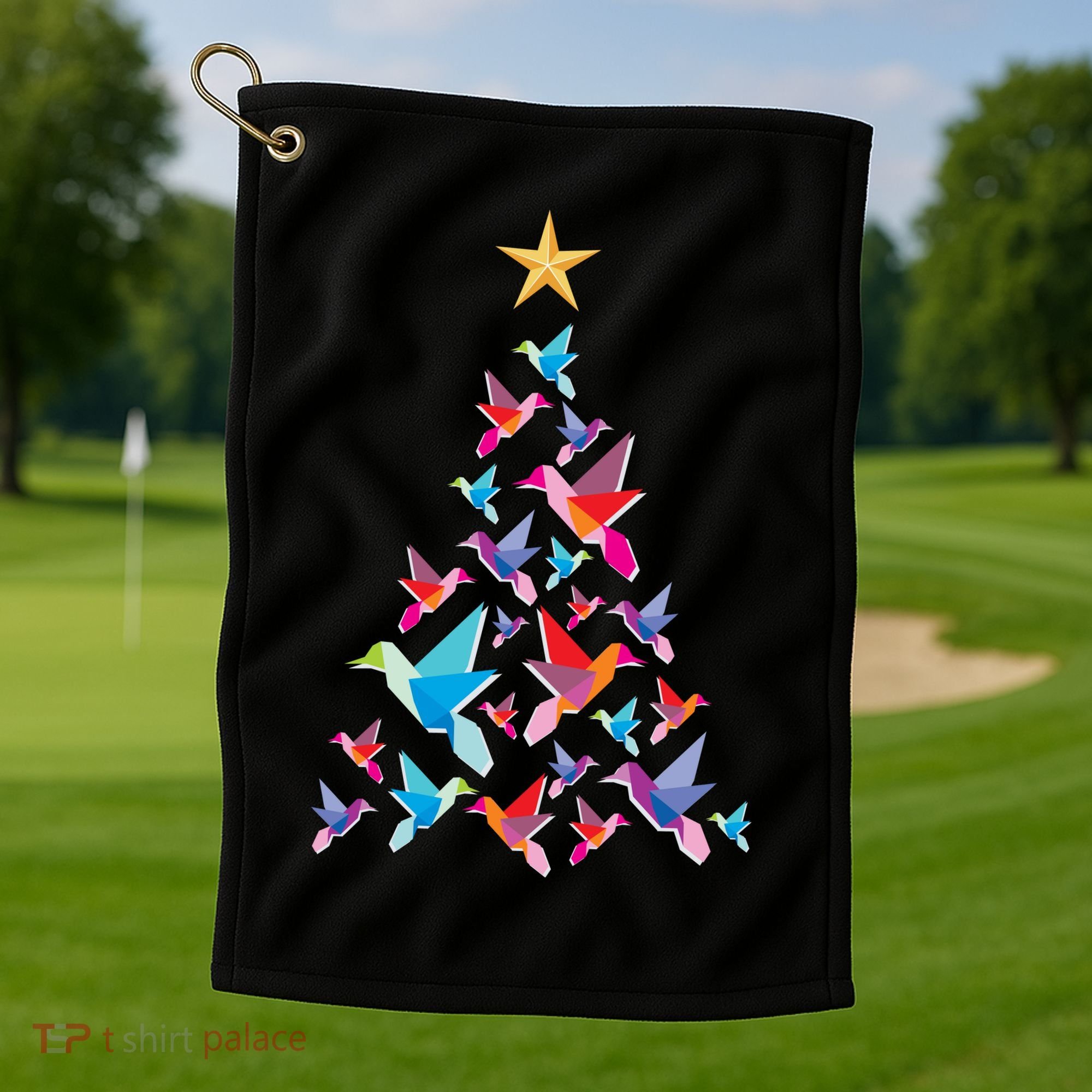 Humming Bird Christmas Tree Golf Towel