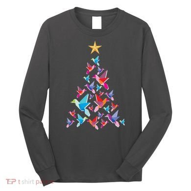 Humming Bird Christmas Tree Long Sleeve Shirt
