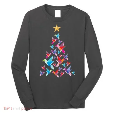 Humming Bird Christmas Tree Long Sleeve Shirt