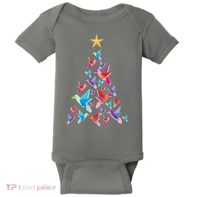 Humming Bird Christmas Tree Baby Bodysuit