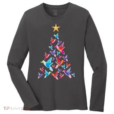 Humming Bird Christmas Tree Women's Long Sleeve Shirt